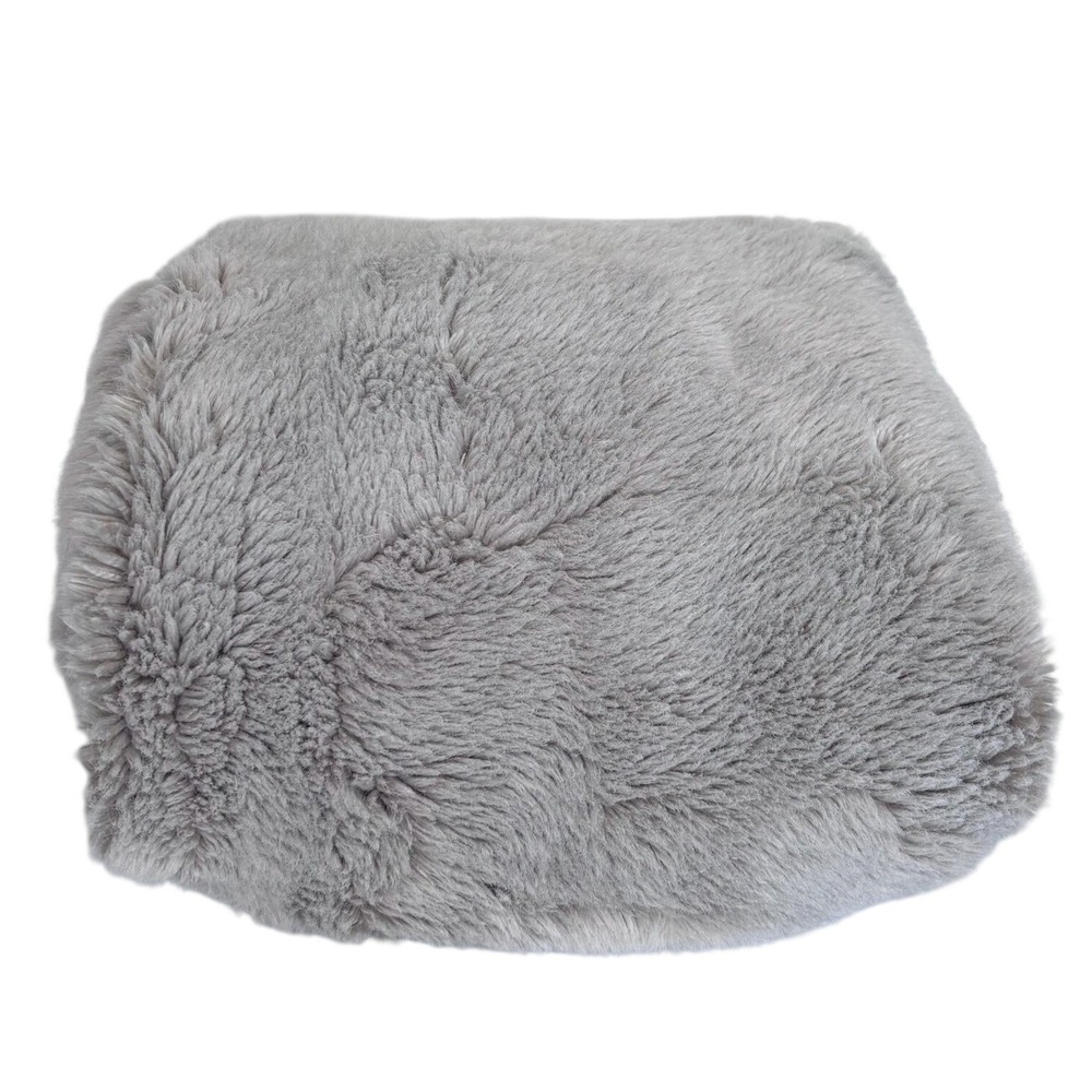Restoration Hardware RH Luxe Faux Fur Throw Blanket 50 X 60 Gray Oversized Plush